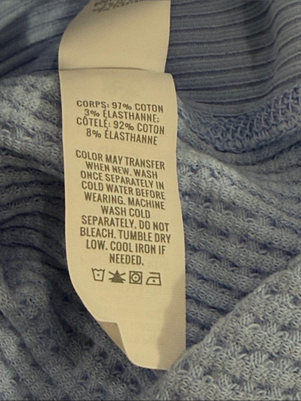 OFFLINE By Aerie Wow! Waffle T-Shirt Relaxed Oversized Blue Size Medium - Picture 10 of 11